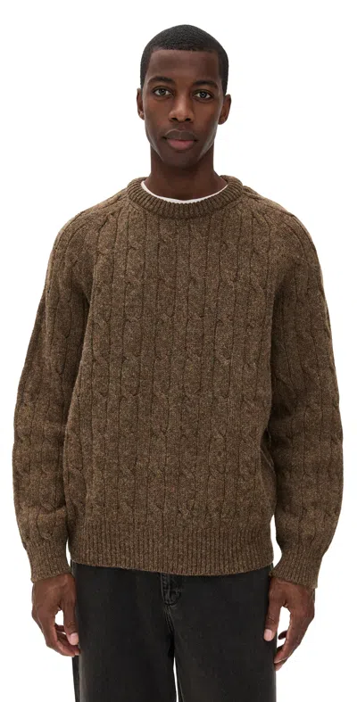 Howlin' Cable Guy Sweater Spark In Brown