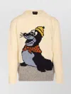 Howlin' Cartoon Graphic Crewneck Sweater With Long Sleeves In Brown