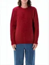 Howlin' Classic Red Wool Sweater With Crew Neckline And Ribbed Detailing In Red