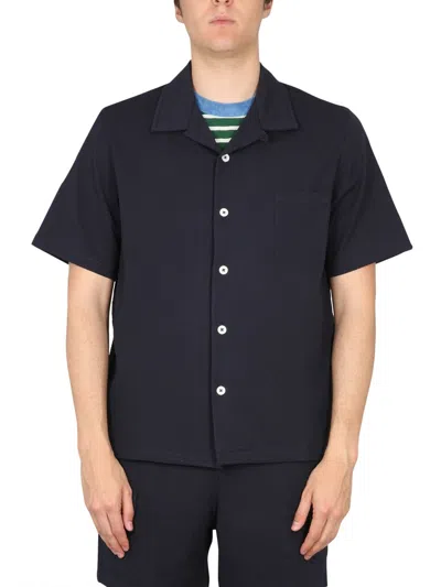 Howlin' Howlin Cocktail Mini Bowling Neck Shirt In Blue