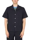 Howlin' Cotton Shirt Bowling Neck Short Sleeves In Blue