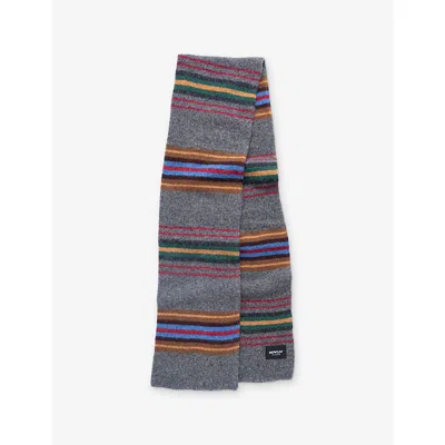 Howlin' College Fun Striped Wool Scarf In Metal