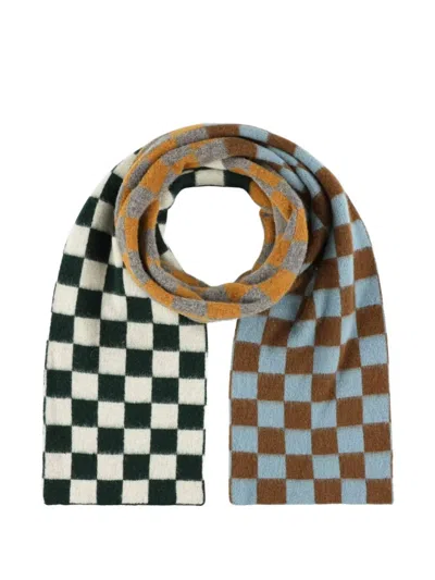 Howlin' Coscmic Checkerboard Wool Scarf In Multi