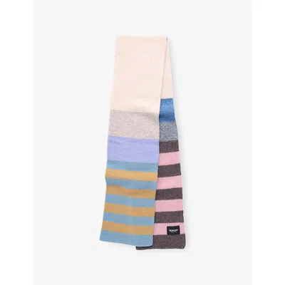 Howlin' Cosmic Surfin Striped Wool Scarf In Moondust