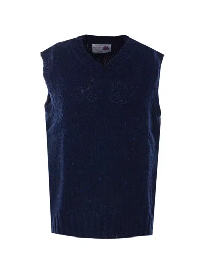 Howlin' Cosmic V-neck Knitted Vest In Blue