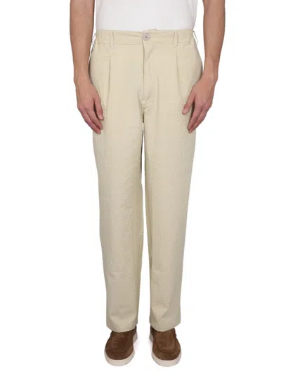 Howlin' Howlin Relaxed-fit Textured Cotton Pants In Powder