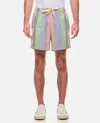 Howlin' Striped-pattern Seersucker-texture Shorts In Multicolor