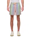 Howlin' Striped-pattern Seersucker-texture Shorts In Multicolor