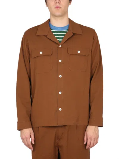 Howlin' Howlin Bowling Neck Cotton Shirt In Brown