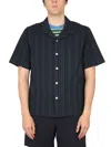 Howlin' Cotton Shirt Short Sleeves Striped Design In Black
