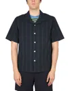 Howlin' Cotton Shirt Short Sleeves Striped Design In Black