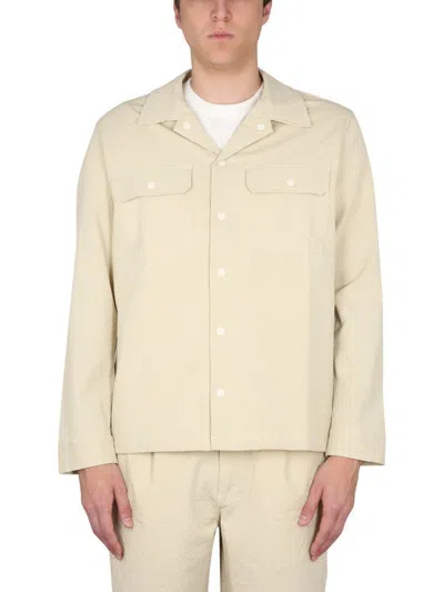 Howlin' Howlin Bowling Neck Cotton Shirt In Powder
