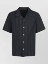 Howlin' Cotton Shirt Short Sleeves Striped Design In Black