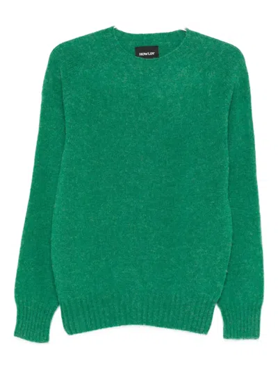 Howlin' Vibrant Green Wool Sweater With Classic Crew Neckline