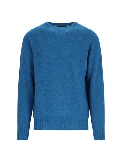 Howlin' Crew Neck Sweater In Rich Blue Shetland Wool