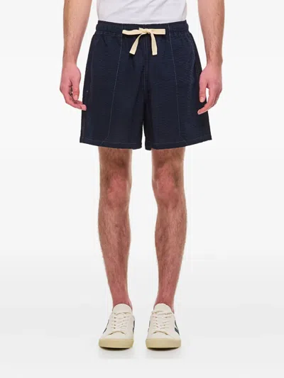 Howlin' Drawstring Seersucker Shorts In Blue