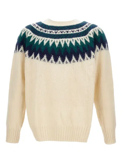 Howlin' Fair-isle Pattern Crew-neck Sweater In Brown