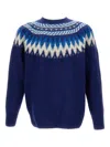 Howlin' Fair-isle Pattern Crew-neck Sweater In Blue
