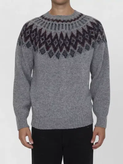 Howlin' Future Fantasy Crewneck Wool Sweater In Gray