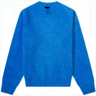 Howlin' Fuzzy Texture Crew Neck Sweater In Vibrant Blue