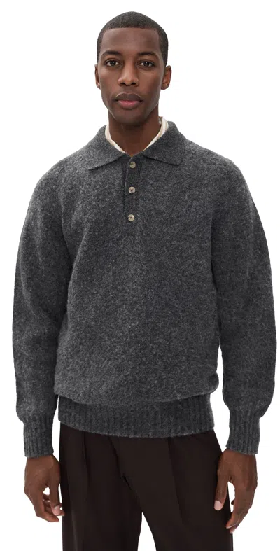 Howlin' Ghost Pressure Polo Sweater Oxford In Gray