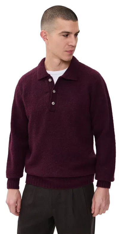 Howlin' Ghost Pressure Sweater Polo Bordeaux In Brown