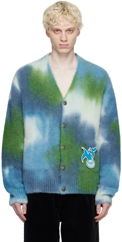 Howlin' Green & Blue Dj Harvey Edition Cardigan In Greenlove Mix