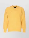 Howlin' Long Sleeve V-neck Sweater With Ribbed Cuffs And Hem In Yellow