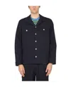 Howlin' Howlin Navy Blue Stretch Cotton Magic Work Shirt In Black