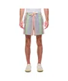 Howlin' Striped-pattern Seersucker-texture Shorts In Multicolor