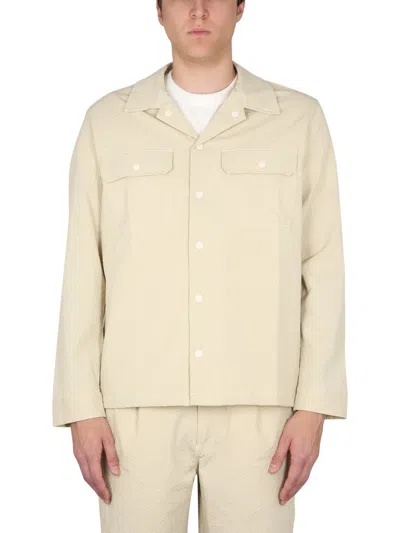 Howlin' Howlin Men's Bowling Neck Cotton Mini Shirt In Powder