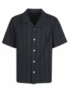 Howlin' Cotton Shirt Short Sleeves Striped Design In Black