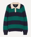 Howlin' Striped-pattern Long-sleeve Polo Shirt In Gray