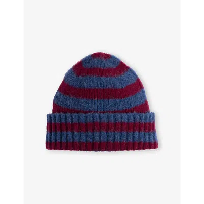 Howlin' Mens Bordeaux Hard Working Striped Wool Beanie