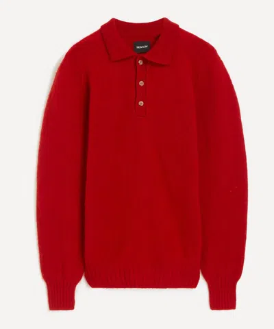 Howlin' Mens Ghost Pressure Wool Polo In Red