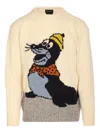 Howlin' Cartoon Graphic Crewneck Sweater With Long Sleeves In Neutral