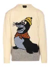 Howlin' Cartoon Graphic Crewneck Sweater With Long Sleeves In Neutral
