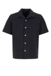 Howlin' Cotton Shirt Bowling Neck Short Sleeves In Blue