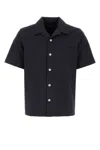Howlin' Cotton Shirt Bowling Neck Short Sleeves In Black