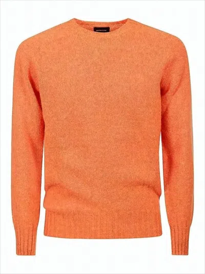 Howlin' Orange Wool Sweater With Ribbed Details