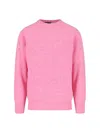 Howlin' Soft Textured Crewneck Sweater With Ribbed Cuffs In Pink