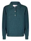Howlin' Poems Of Comfort Buttoned Sweater In Green