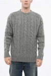 Howlin' Pure Wool Cable-knit Crewneck Sweater In Gray