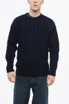 Howlin' Pure Wool Cable-knit Crewneck Sweater In Blue