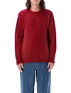 Howlin' Classic Red Wool Sweater With Crew Neckline And Ribbed Detailing