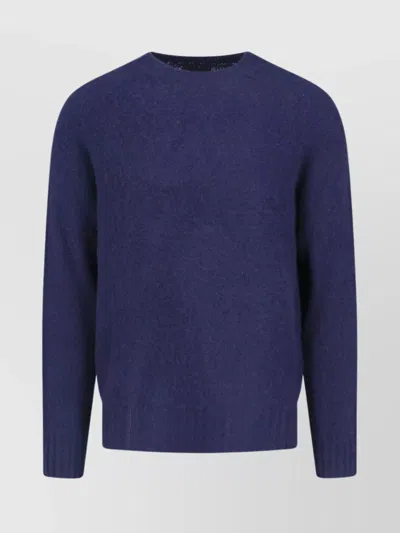 Howlin' Ribbed Cuff Crew Neck Sweater Design In Blue