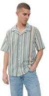 Howlin' Seersucker Cocktail Shirt Tropical Stripes In Tropical Stripes
