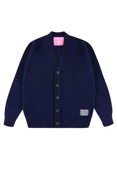 Howlin' Howlin Shaggy Bear Cardigan For Men - Fw25 In Blue