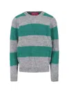 Howlin' Striped Crew Neck Long Sleeve Sweater In Gray