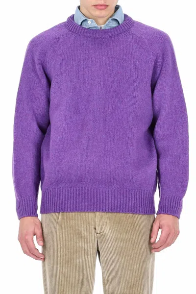 Howlin' Shetland Boxy Fit Wool Crewneck Sweater In Blue